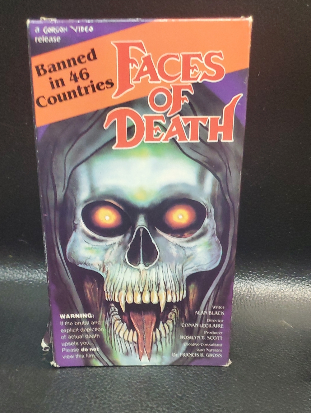 Faces of Death Horror VHS Tape - Black & Purple Artwork